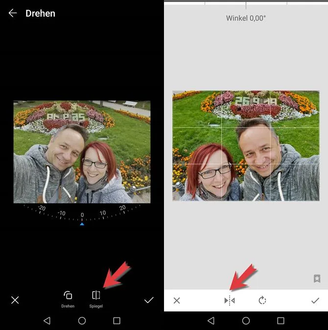 App zum Spiegeln eines Fotos