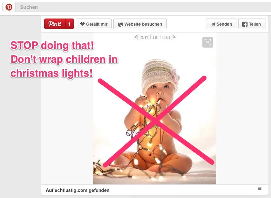 4 Gründe warum Ihr eure Kinder niemals in Lichterketten wickeln solltet!