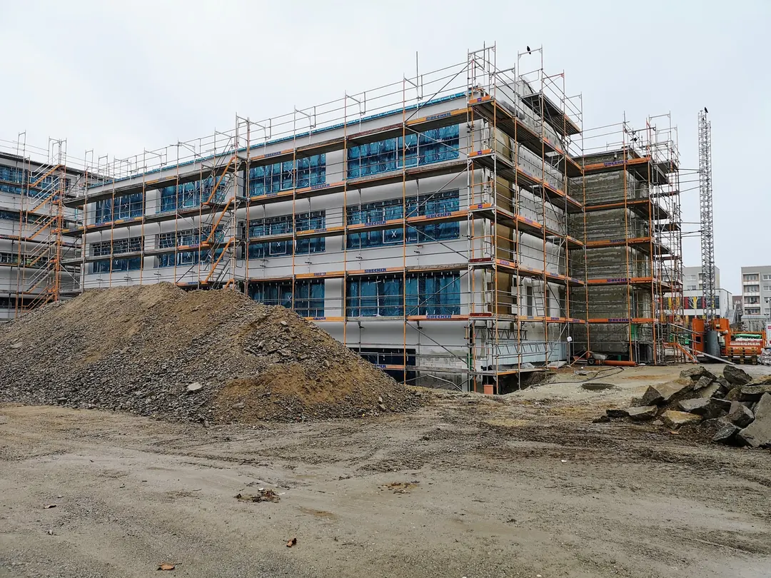 Grundschule Hanoier Straße im Umbau - Baustelle Dezember 2020