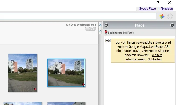 Fehler in Picasa 3 bei Kartenanzeige + Update für Anzeige der roten Markierer