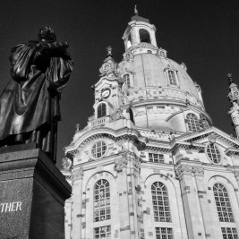 Martin Luther Denkmal und Frauenkirche Dresden