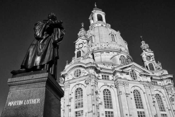 Martin Luther Denkmal und Frauenkirche Dresden