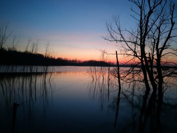 Sonnenuntergang am Edderitzer See im Januar 2017