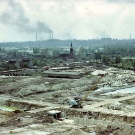 Halle-Silberhoehe, Großbbaustelle 1981, Hanoier Straße