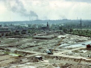 Halle-Silberhoehe, Großbbaustelle 1981, Hanoier Straße