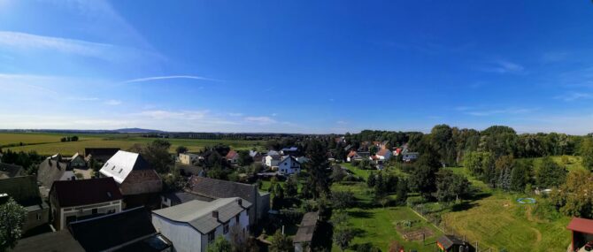 Panoramablick über Mösthinsdorf vom Kirchturm