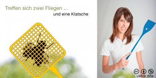 treffen-sich-zwei-fliegen-und-eine-klatsche